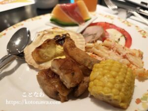 孤月会にて、北海道祭り開催中の日光ホテルのレストランにて。生ハムメロンやあ。